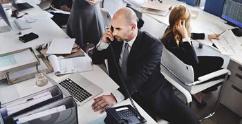 HRM professionals making calls